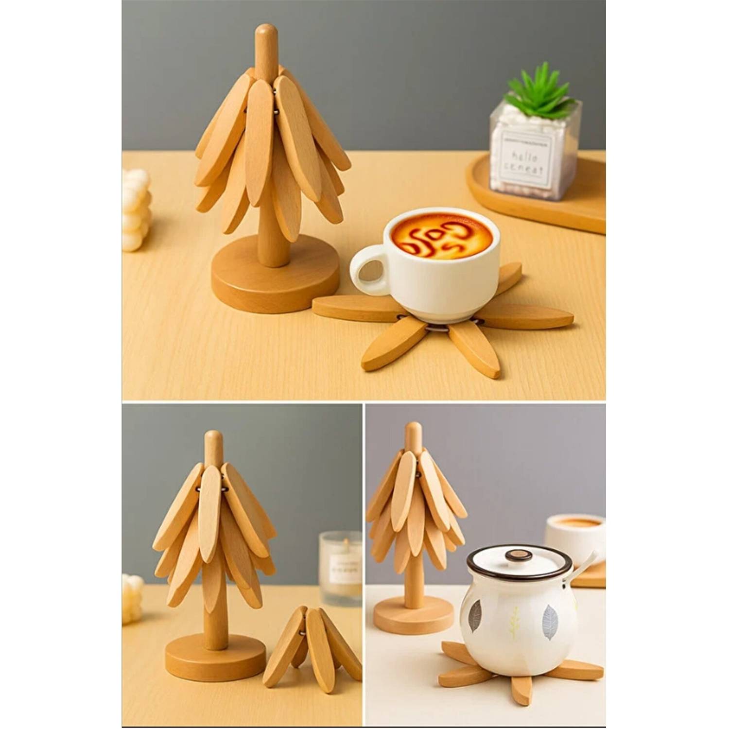 Kitchen 3'lü Standlı Bambu Nihale Seti